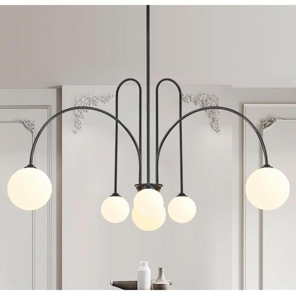 BLACK 6 LIGHT SPUTNIK CHANDELIER 41.2